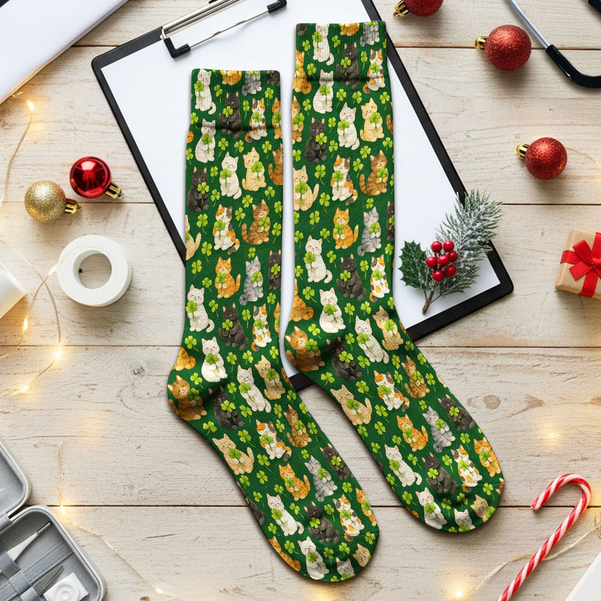 Black Cat Nurse Socks - St Patricks Day Gift