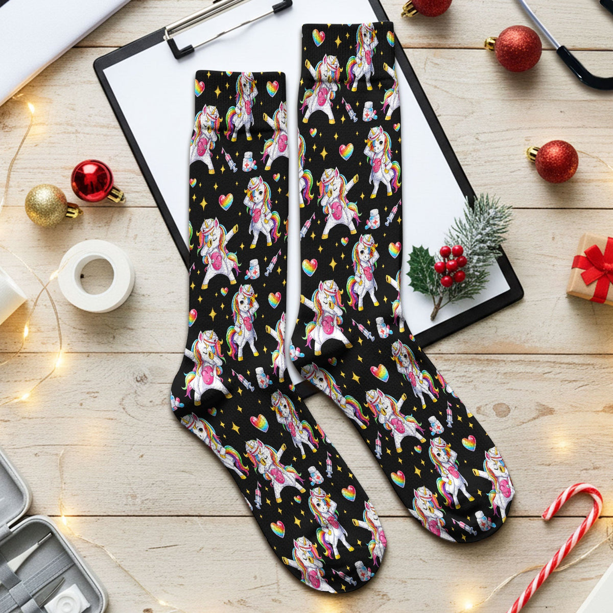 Nurse Unicorn Rainbow Socks