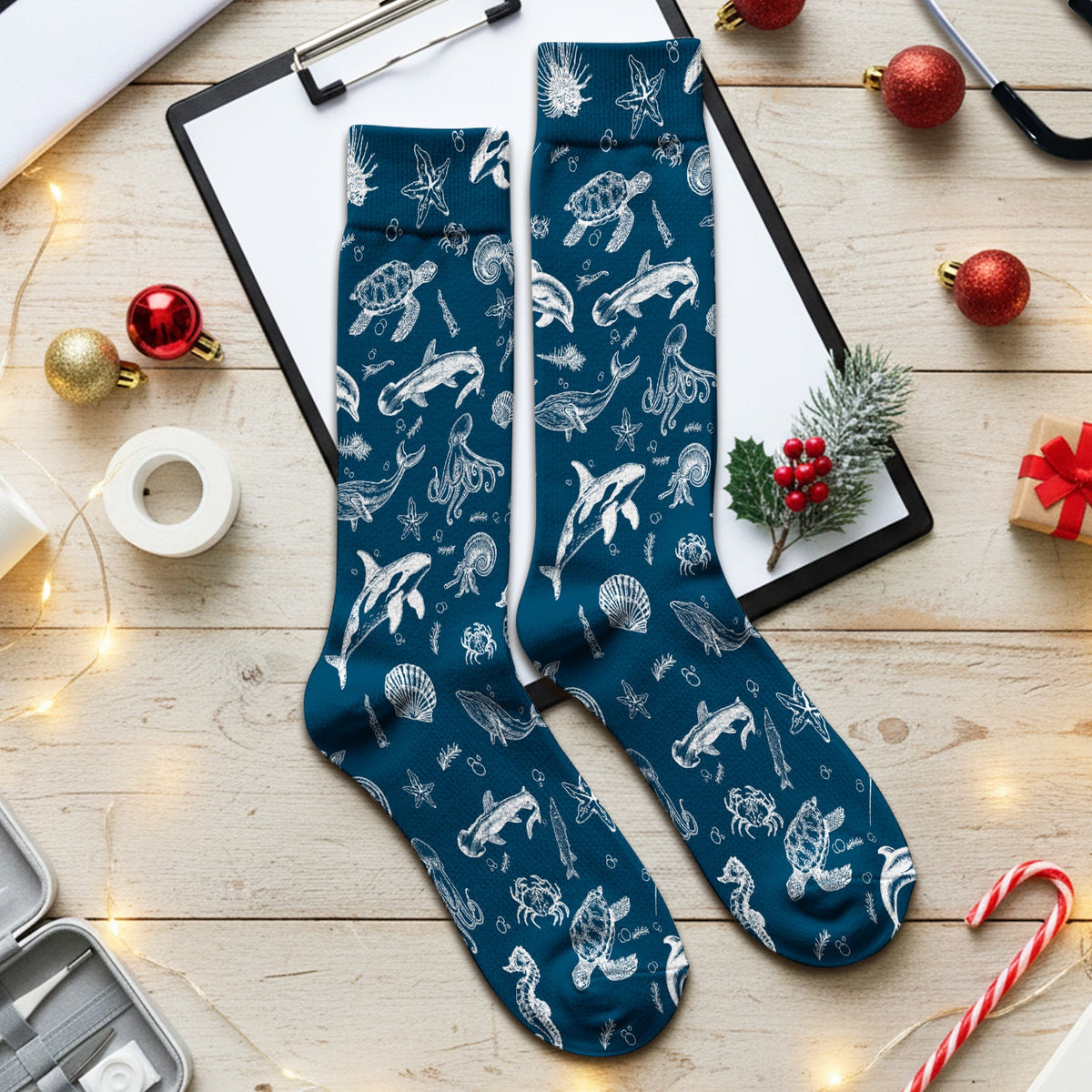 Marine Sea Life Nurse Socks