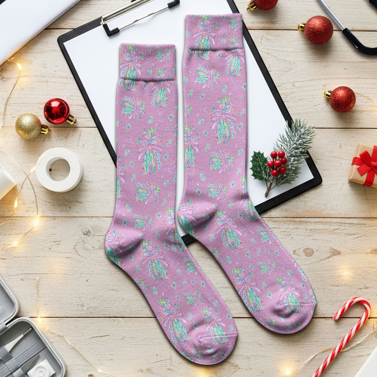 Colorful Bow Nurse Socks