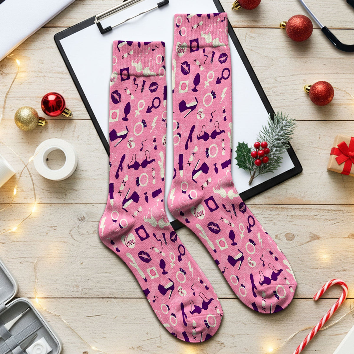 Valentine Nurse Pink Love Socks