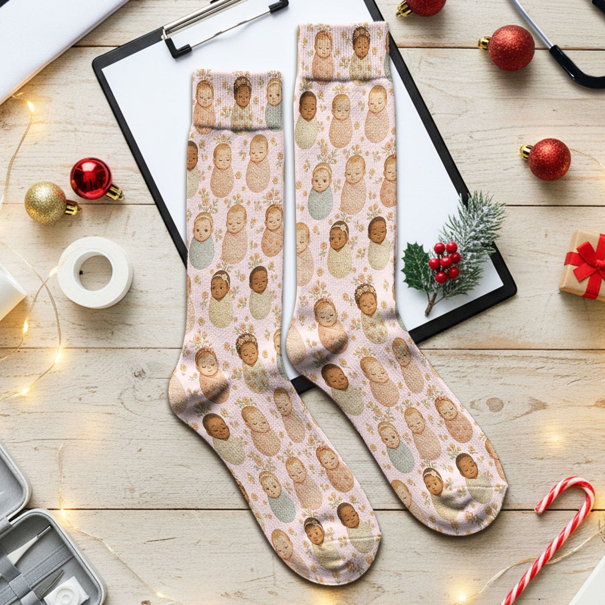 Sweet Newborn Baby Floral Nurse Socks