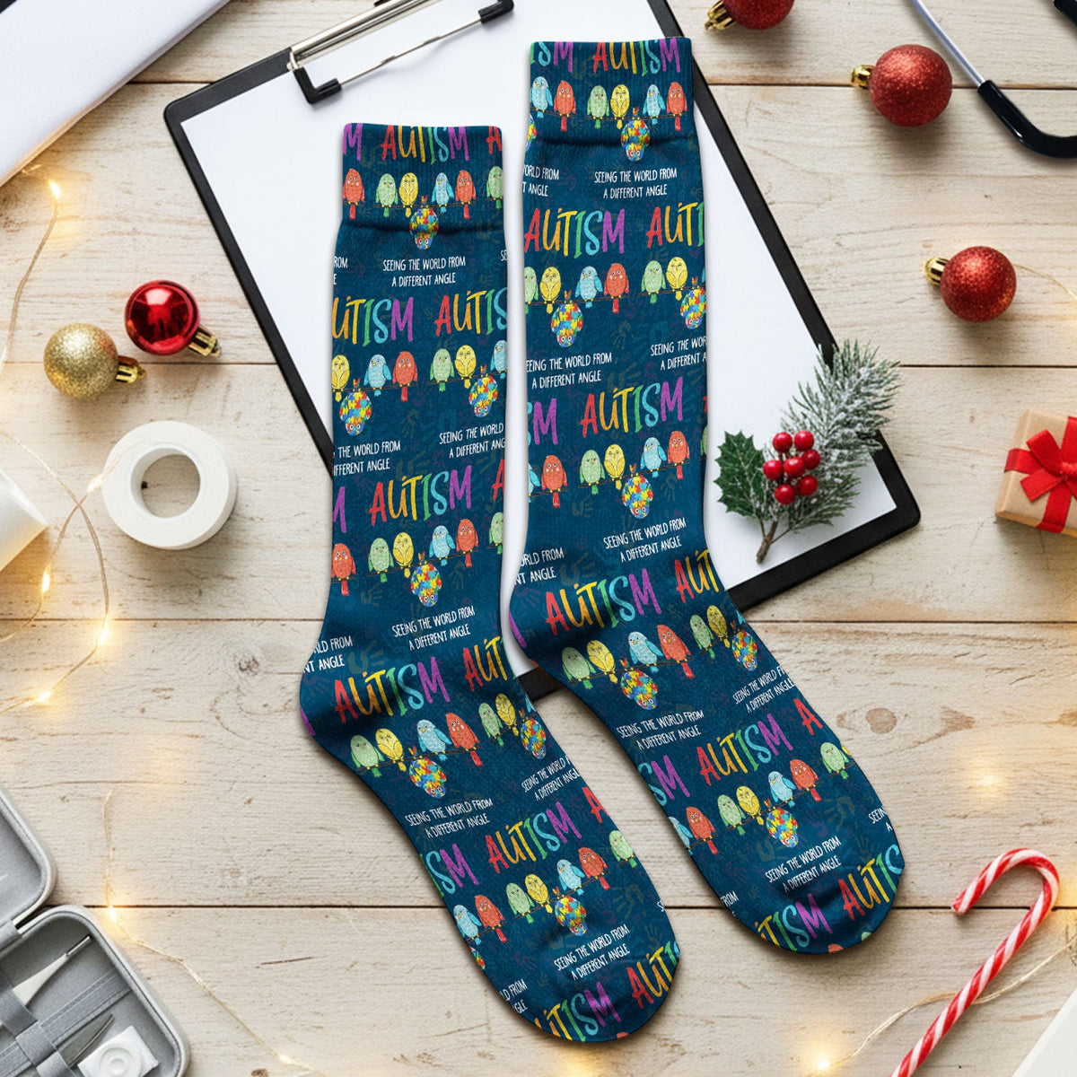 Autism Seeing The World From A Different Angle Nurse Socks