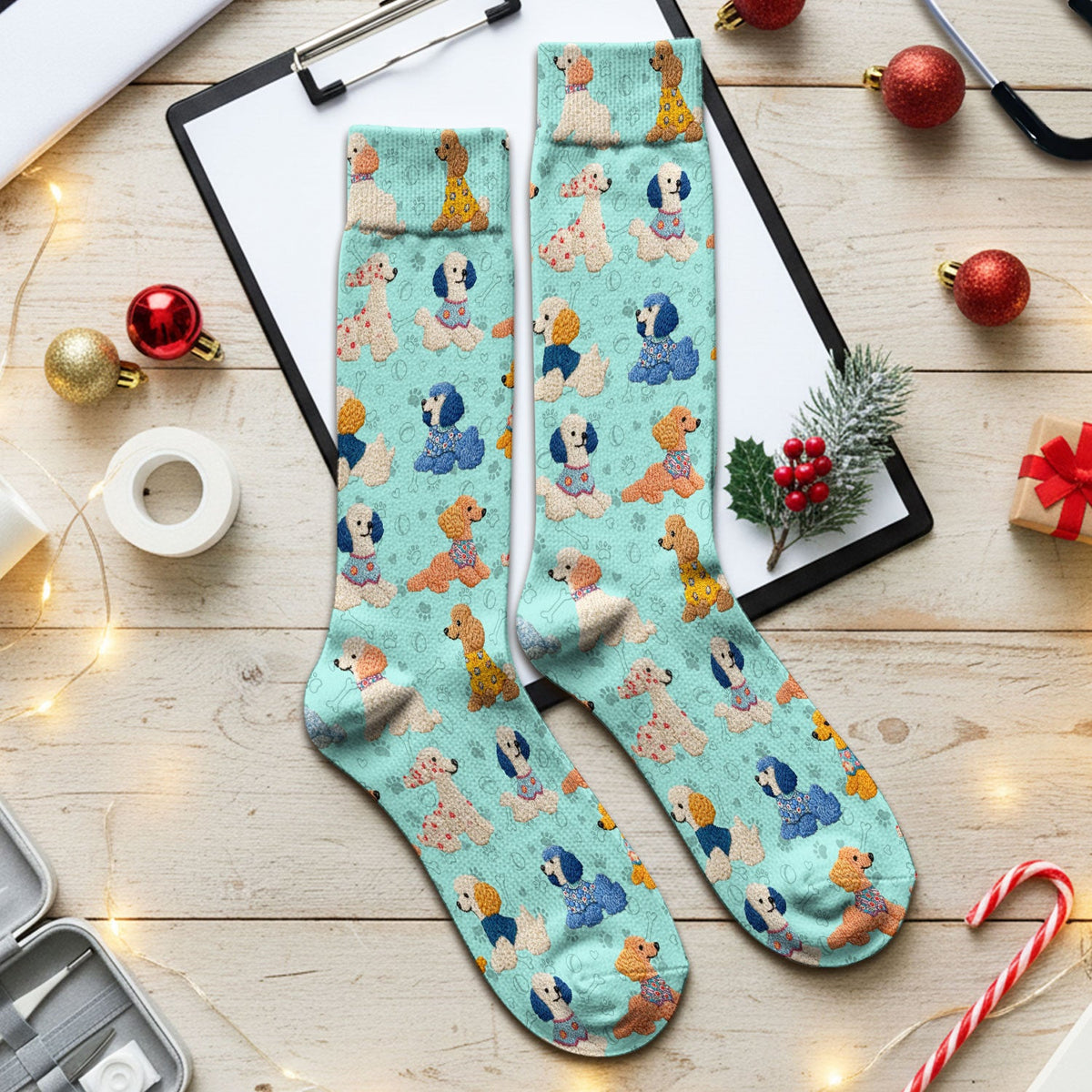 Colorful Poodle Nurse Socks