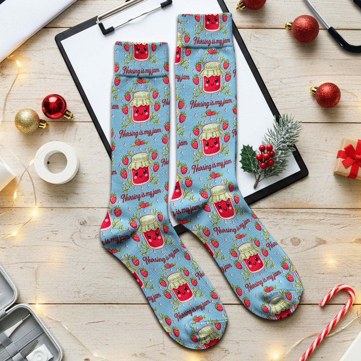 Strawberry Jam Nurse Socks