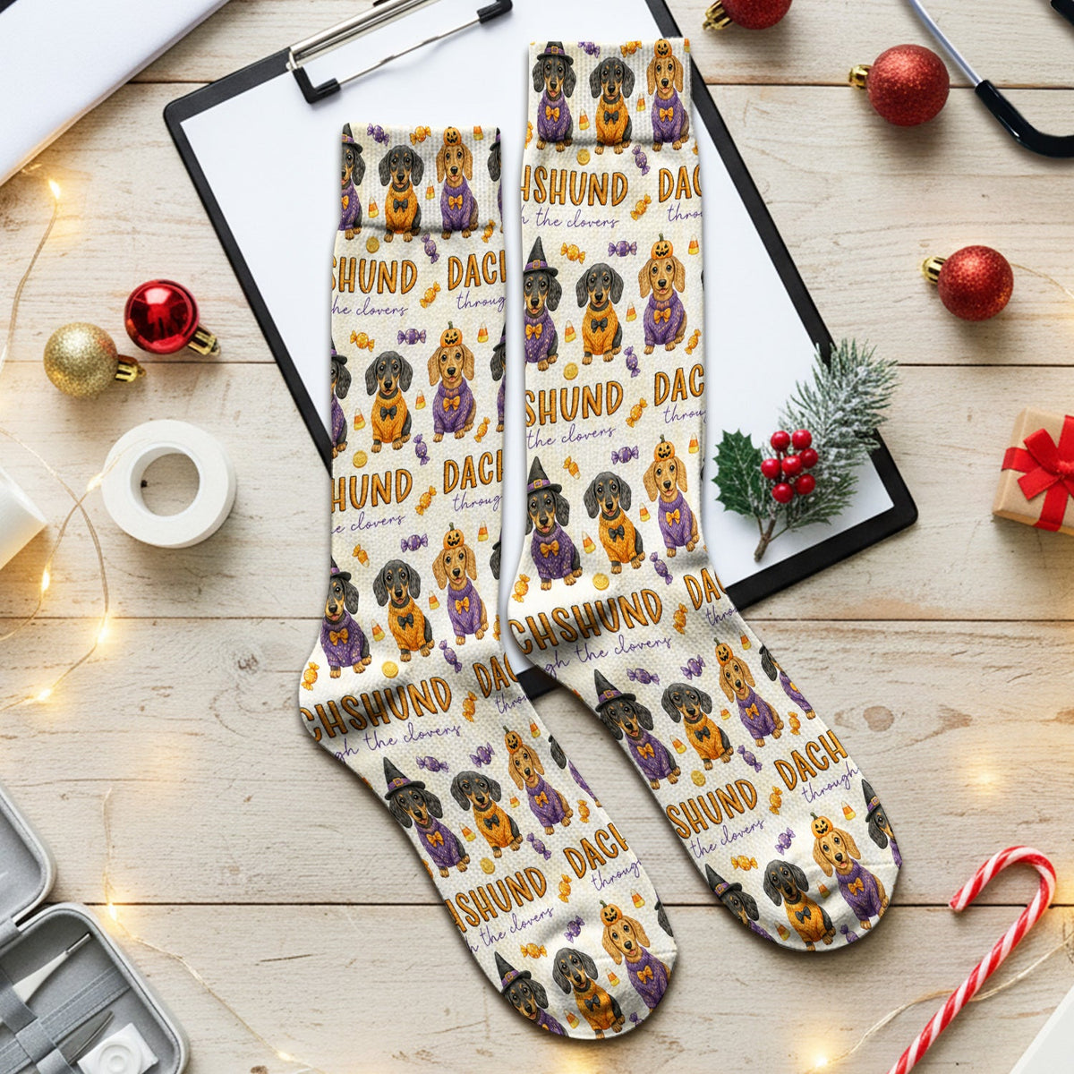 Candy Dachshund Nurse Socks