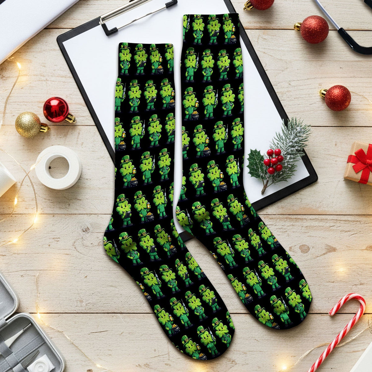 St Patrick Leprechaun Nurse Socks