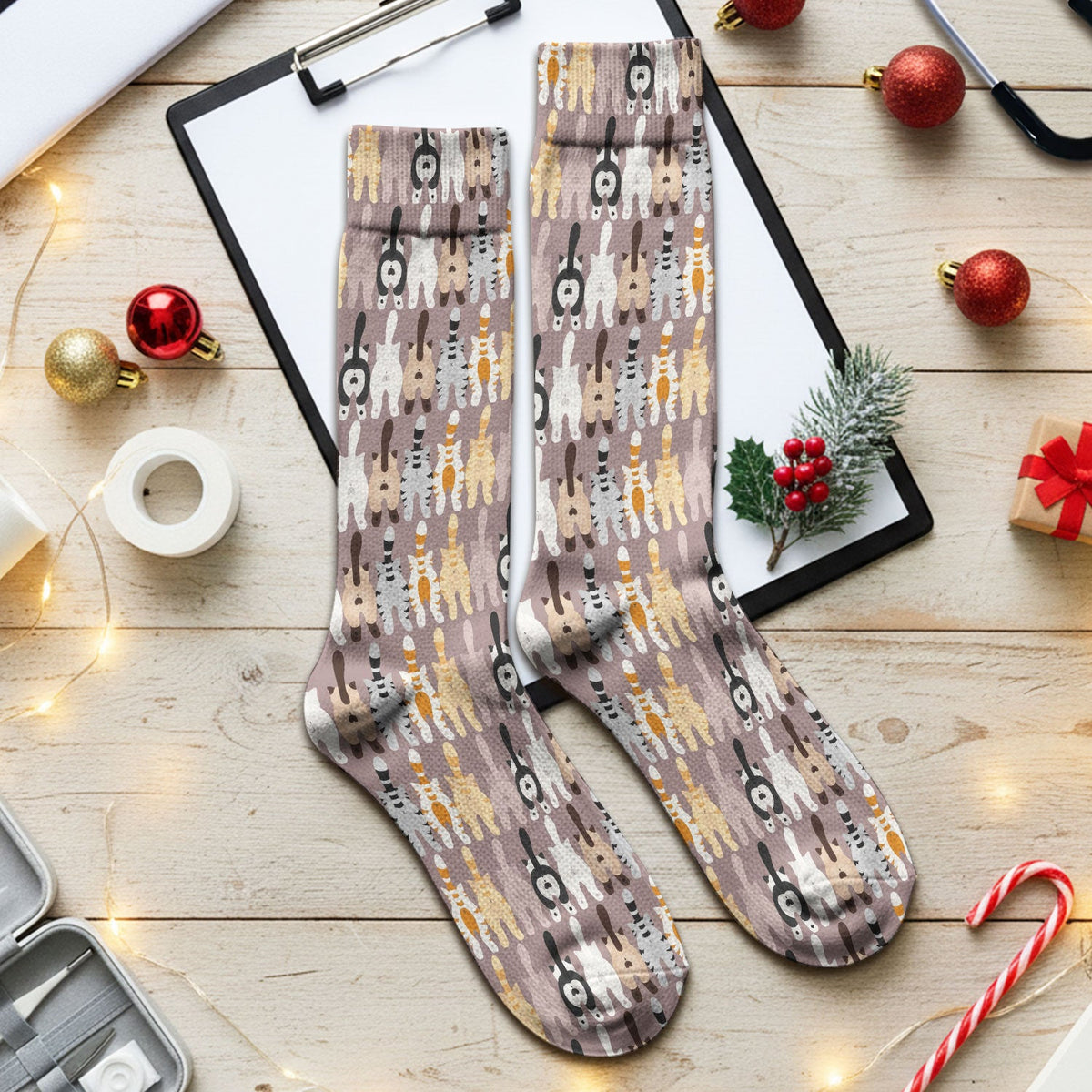 Funny Cat Butt Nurse Socks