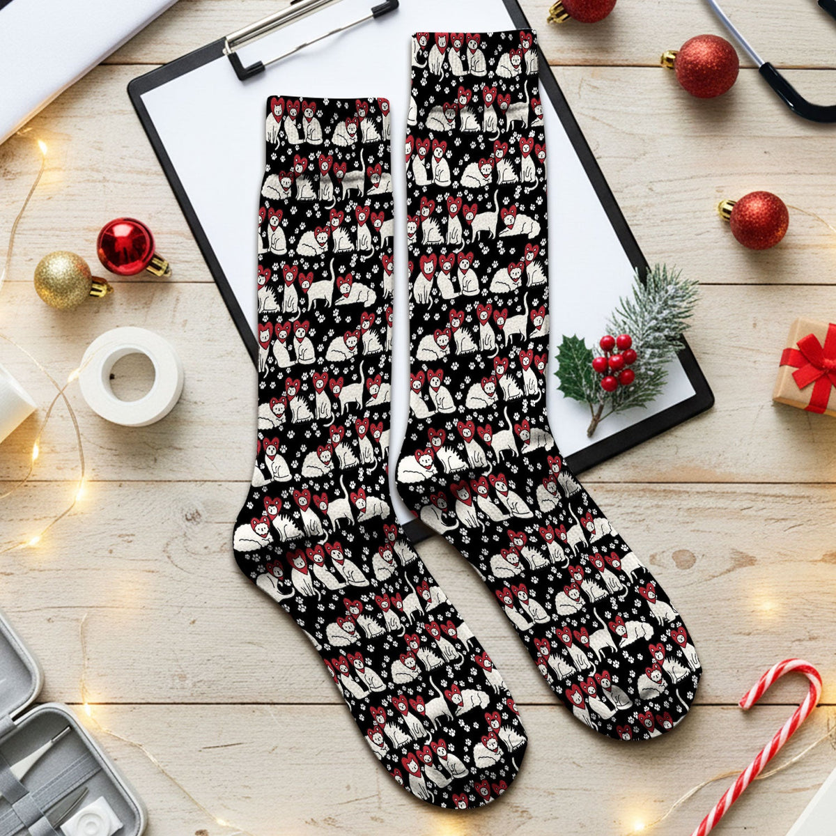 Cat Heart Nurse Socks