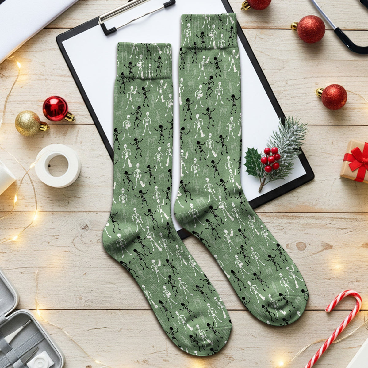 Orthopedic Skeleton Nurse Socks - Halloween Gift