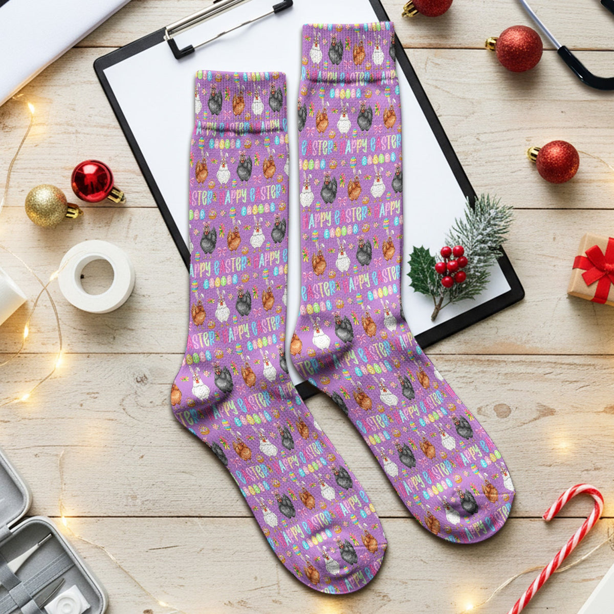 Bunny Eggs Adult Nurse Socks - Easter Gift