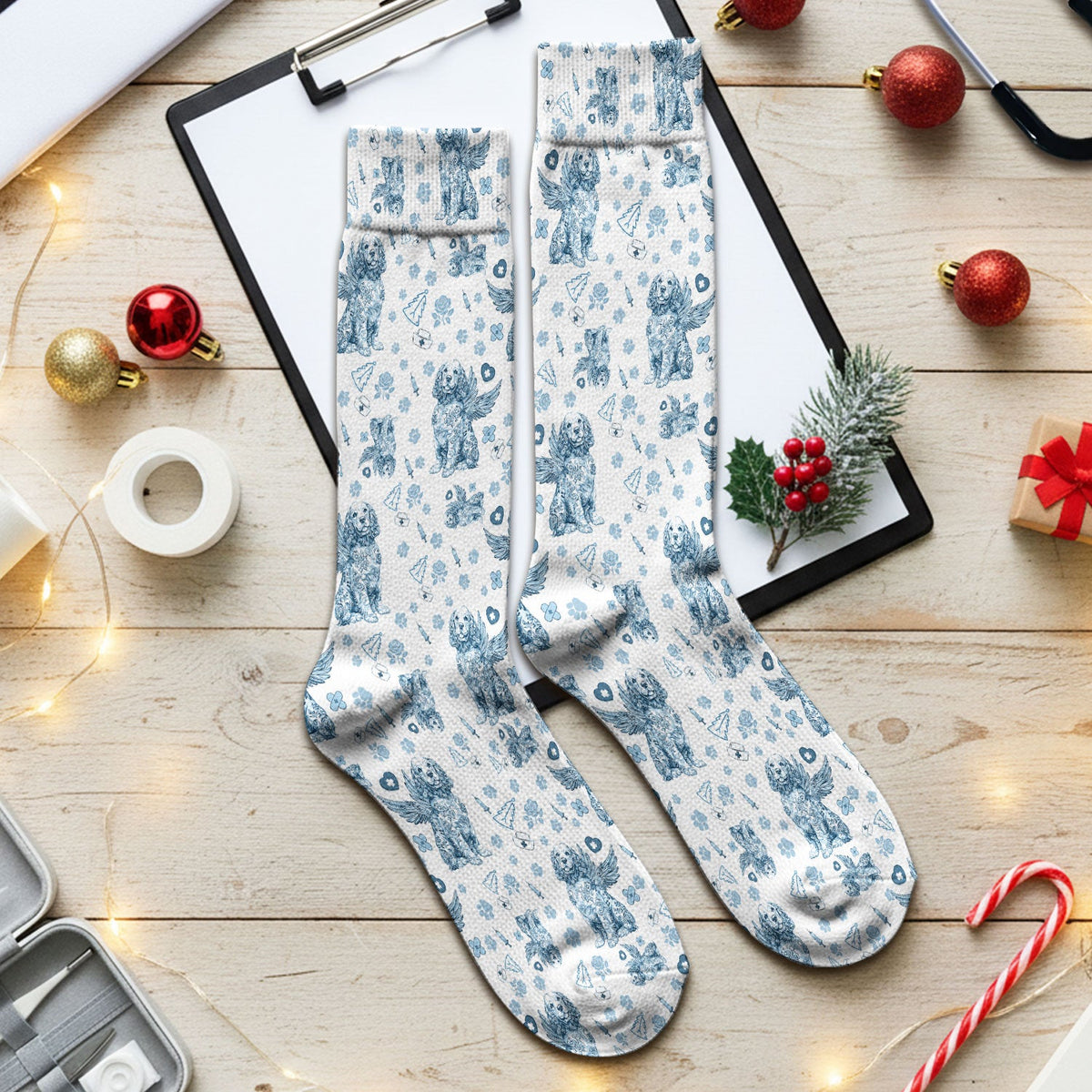 Toile De Jouy Angel Puppy Nurse Socks