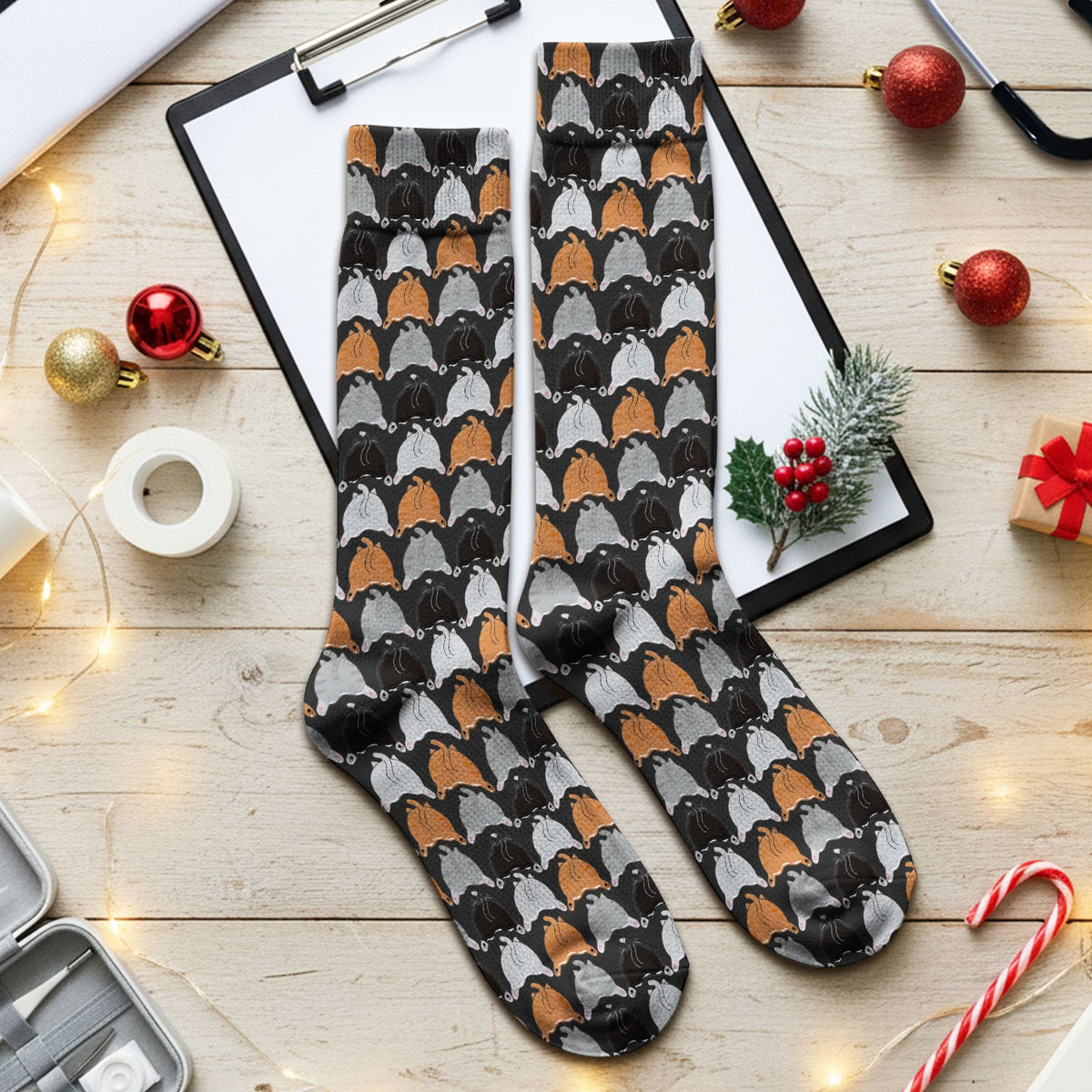 Multicolor Cat Nurse Socks