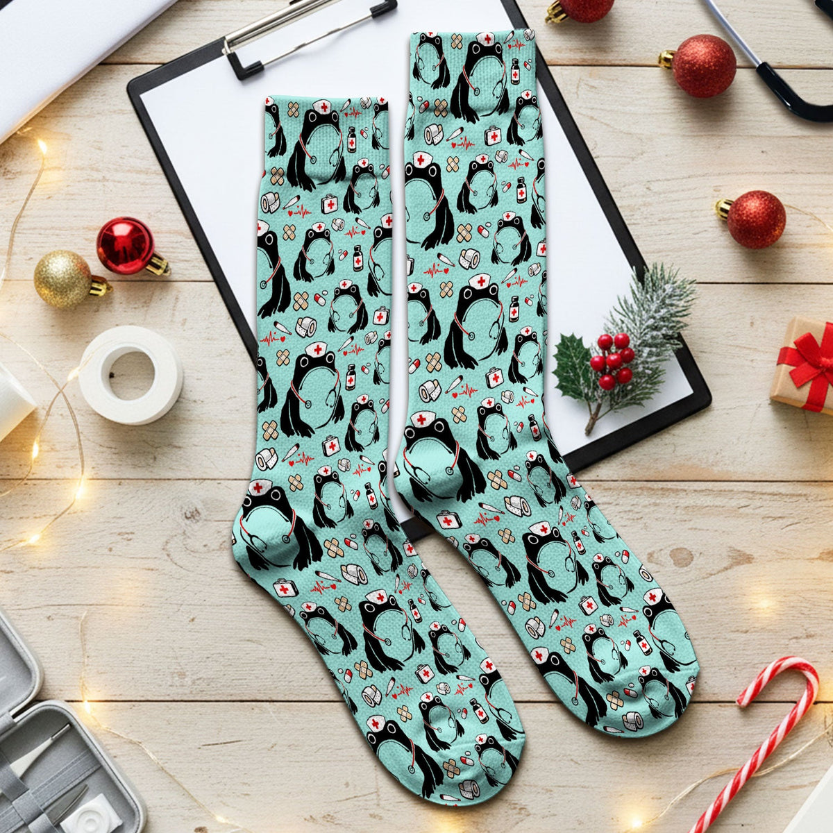 Frog Medical Nurse Socks