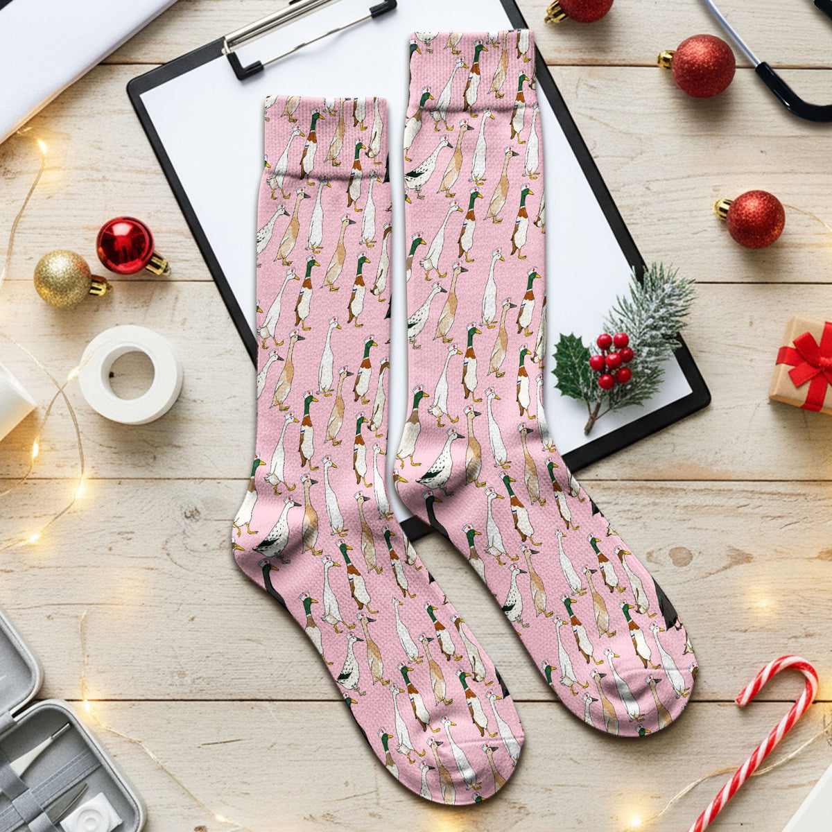 Duck Pattern Nurse Socks