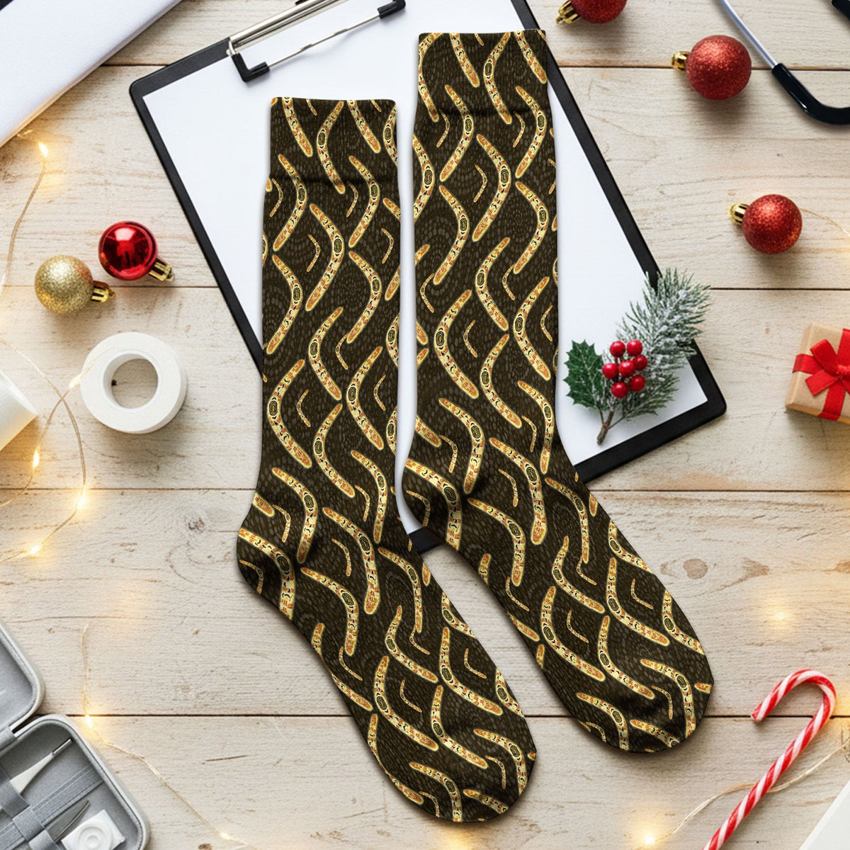 Aboriginal Boomerang Nurse Socks