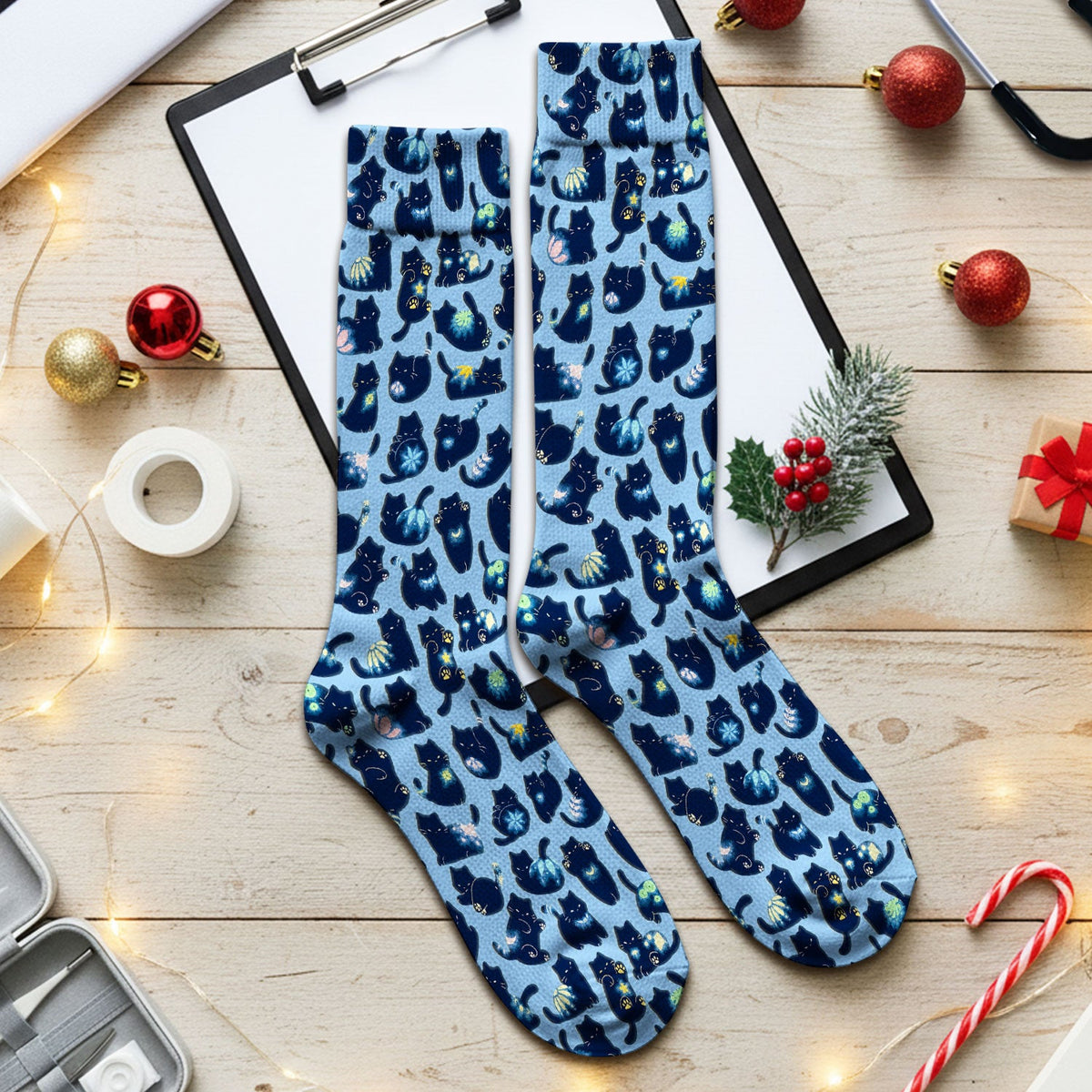 Midnight Black Cat Nurse Socks