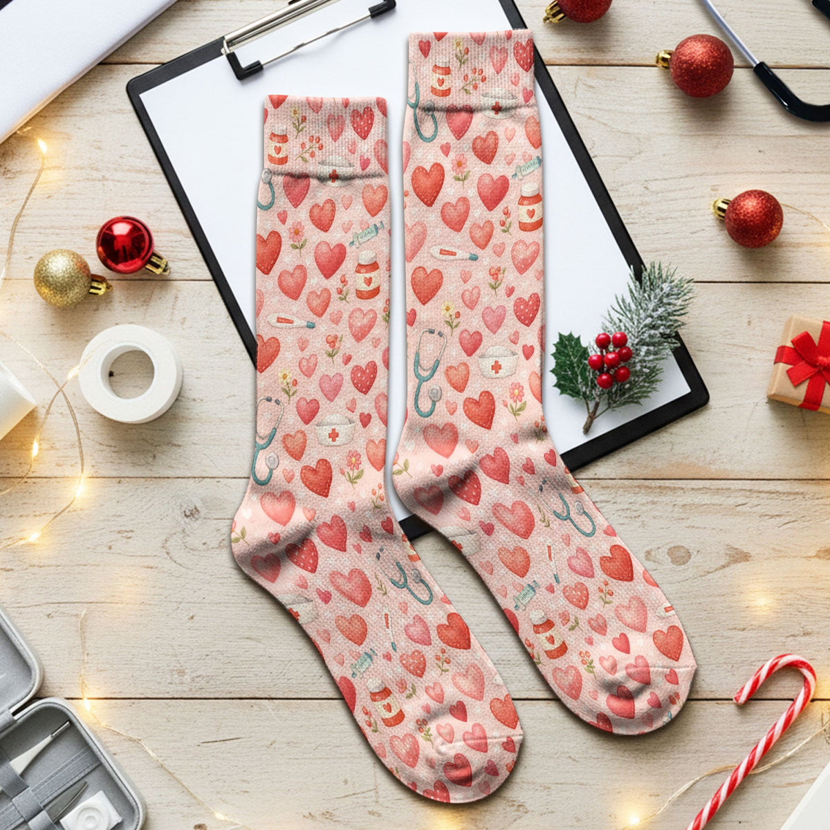 Medical Heart Socks - Valentines Day Gift For Nurse