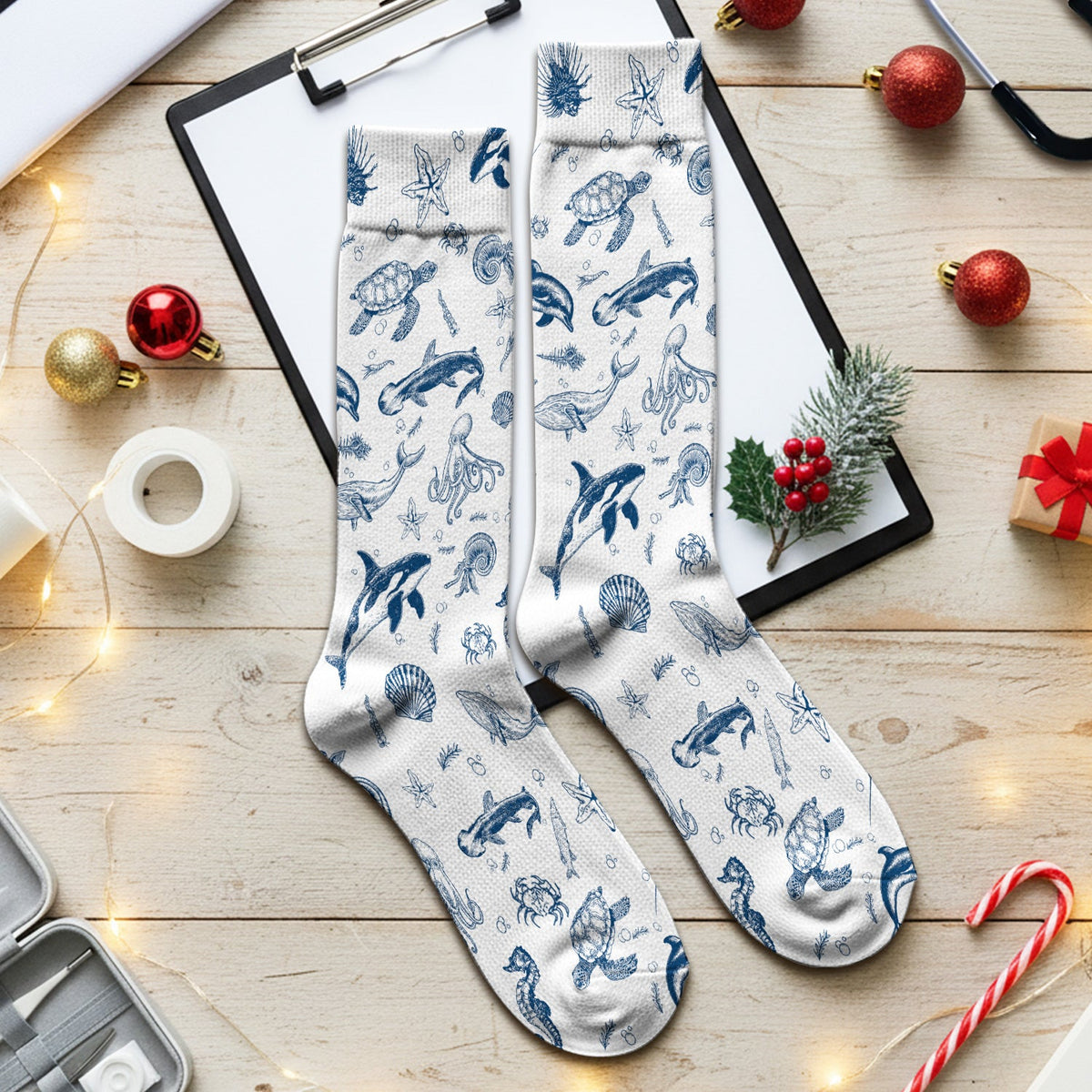 Marine Sea Life Nurse Socks
