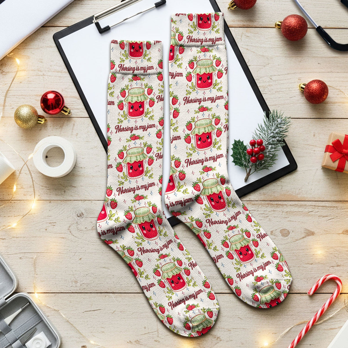 Strawberry Jam Nurse Socks