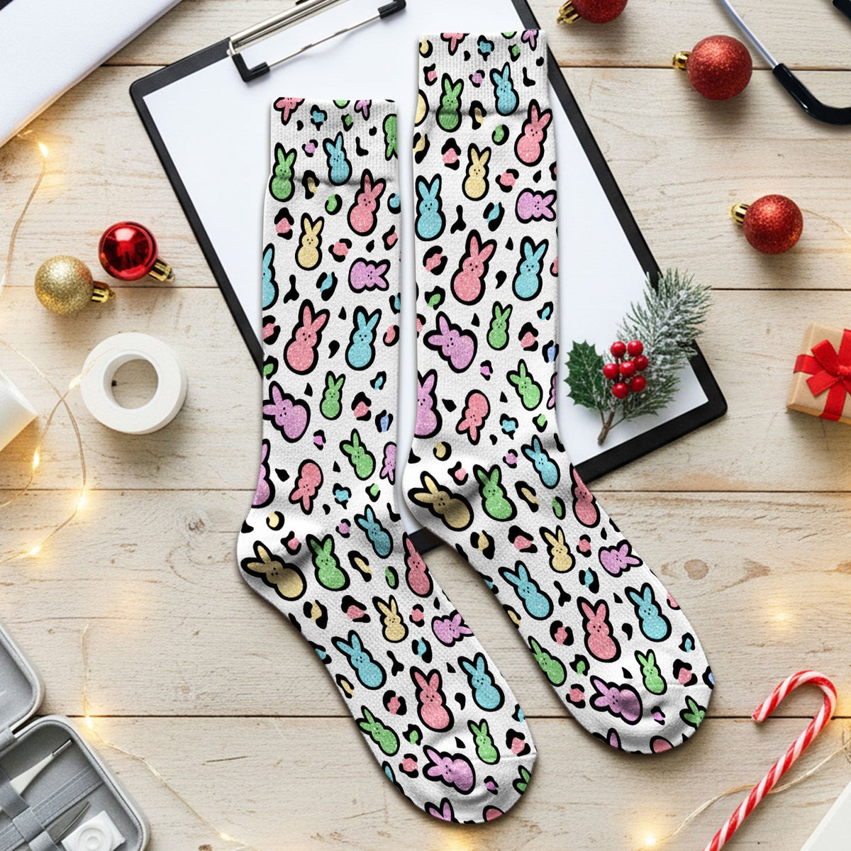 Pastel Bunny Nurse Socks