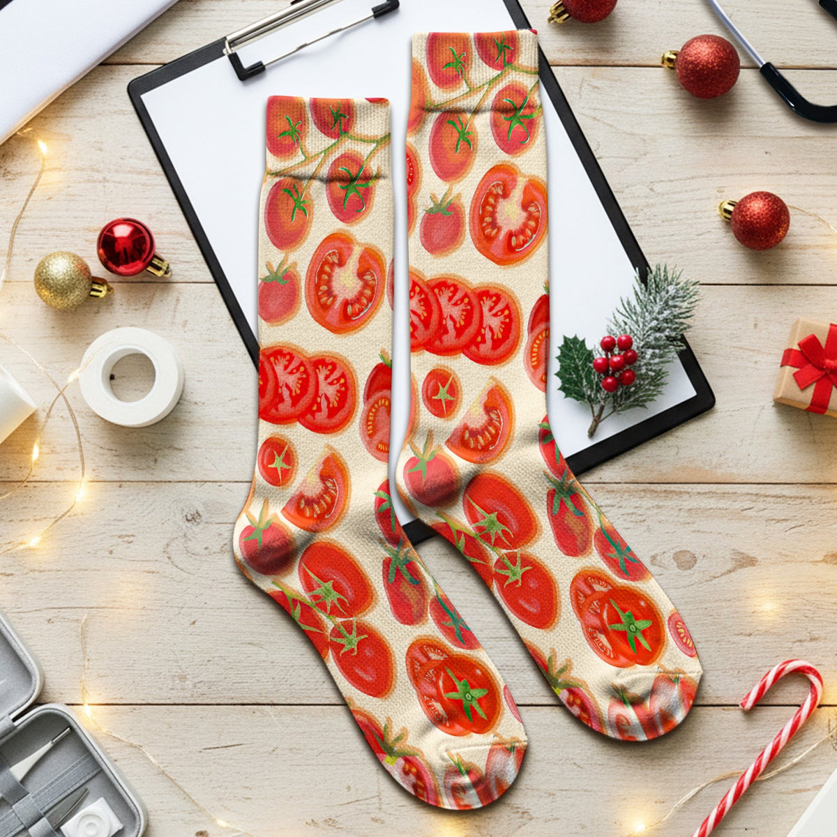 Fresh Cherry Tomato Slices Nurse Socks