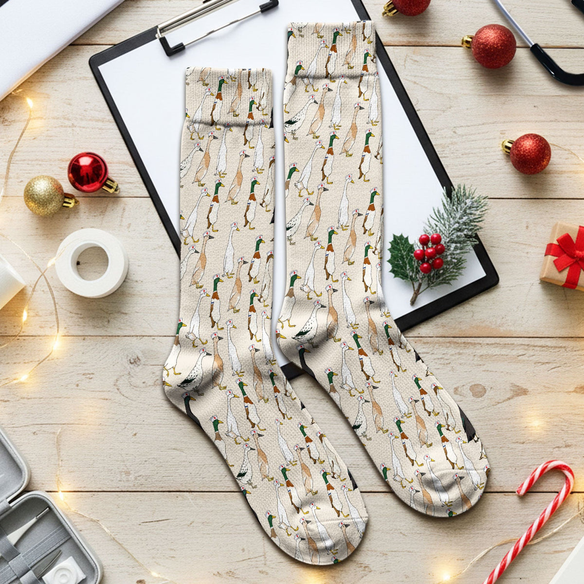 Duck Pattern Nurse Socks
