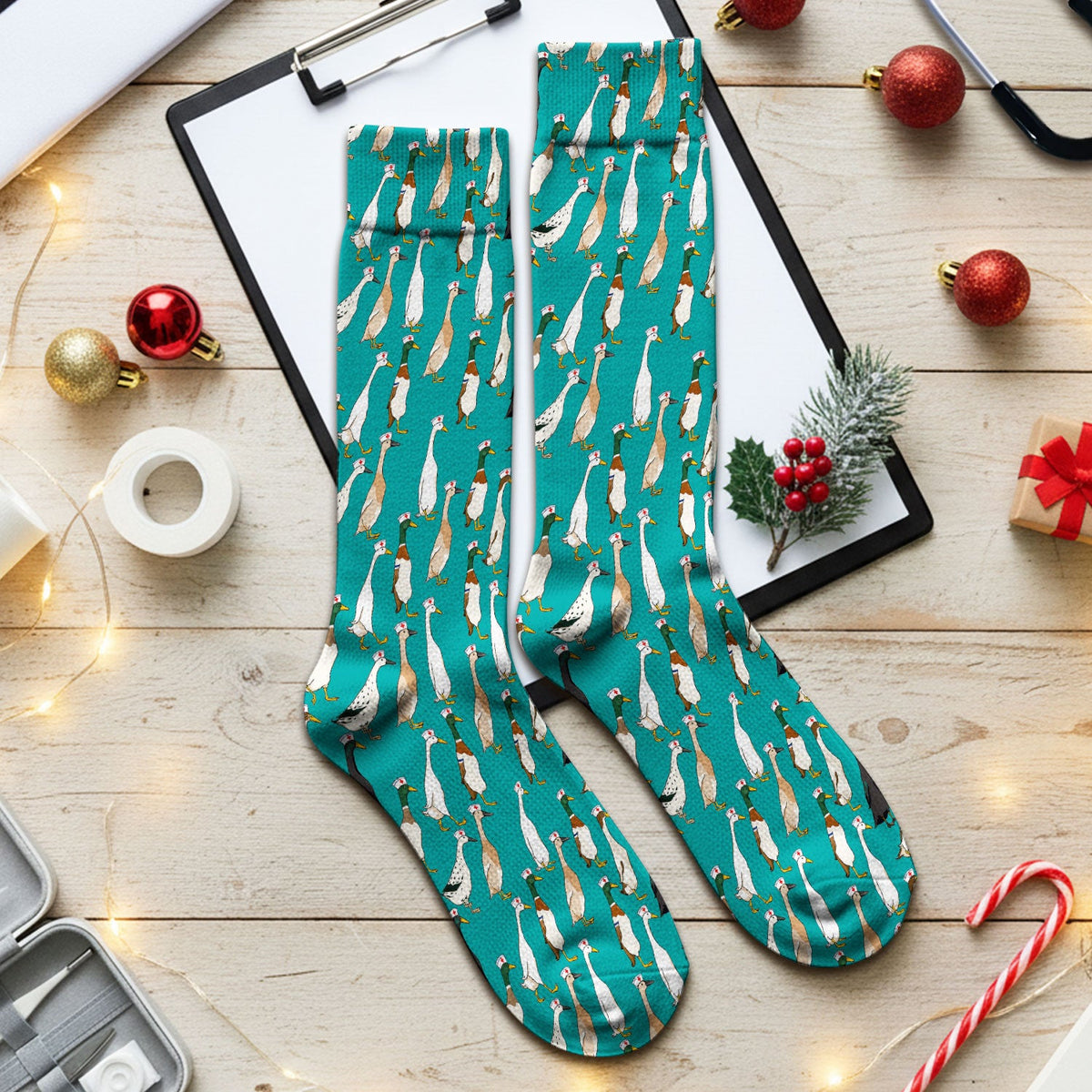 Duck Pattern Nurse Socks
