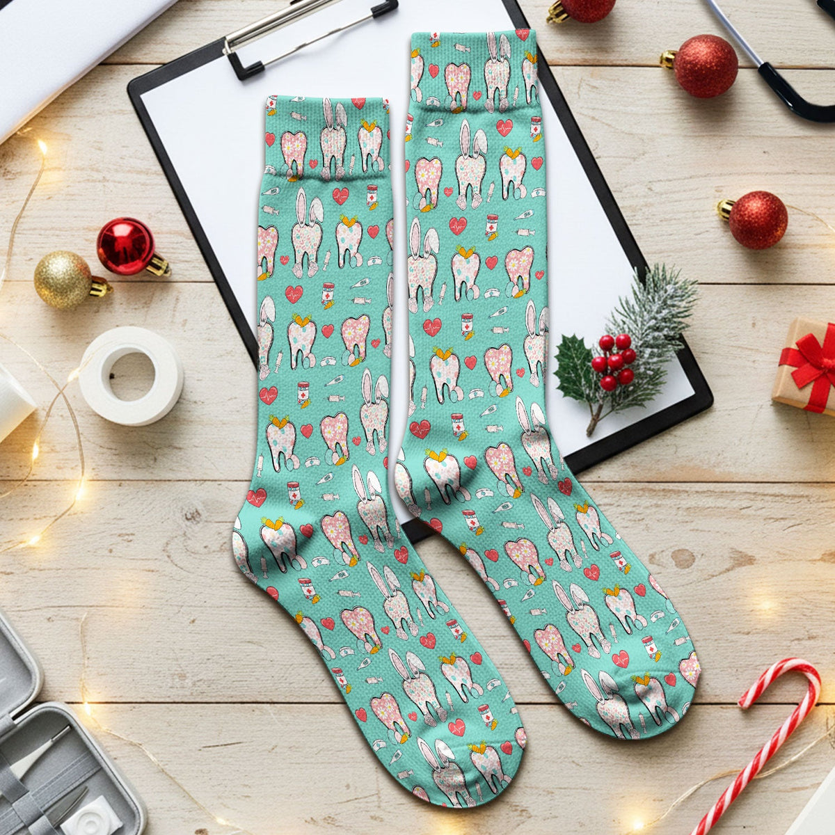 Easter Bunny Dentist Nurse Socks