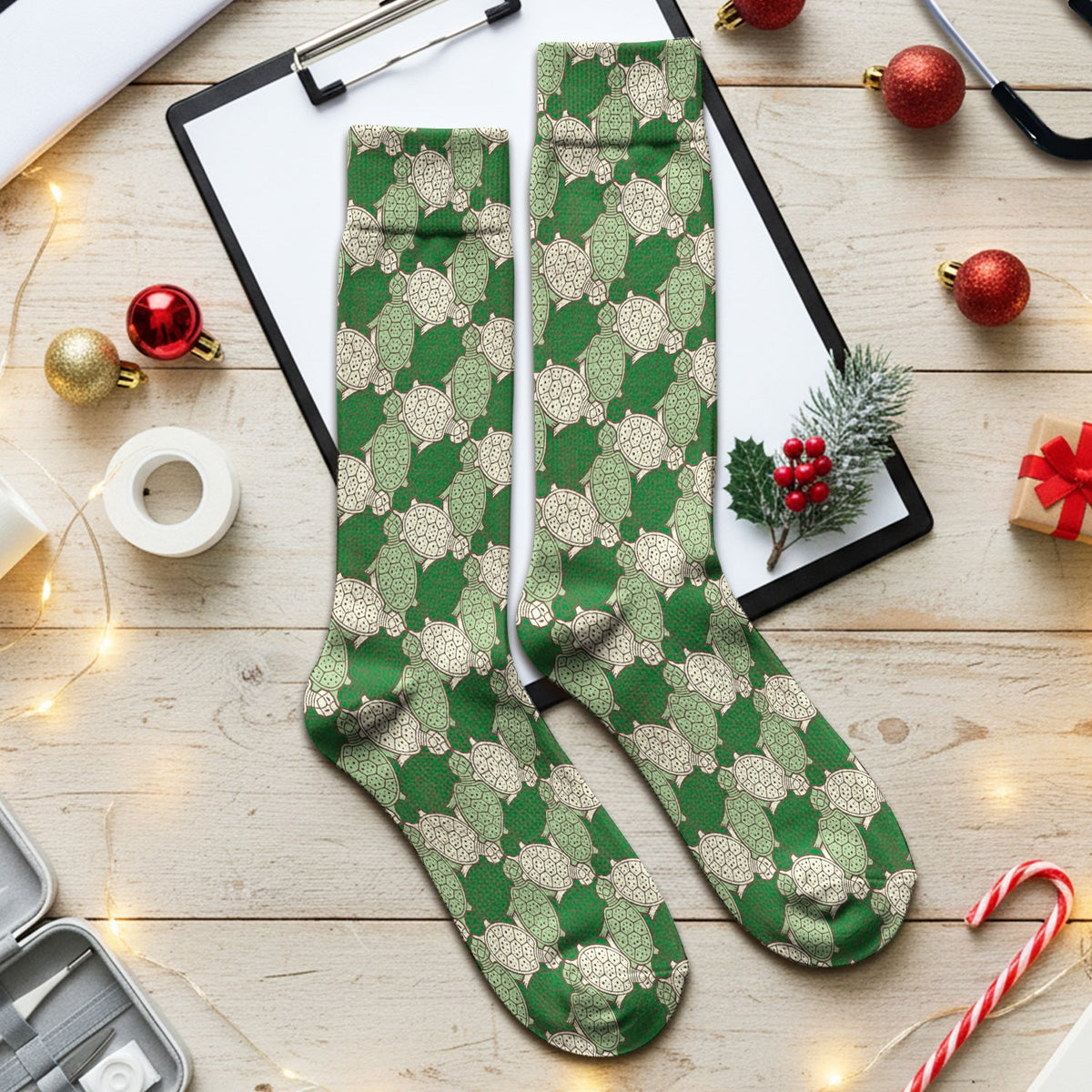 Green Sea Turtle Shell Nurse Socks