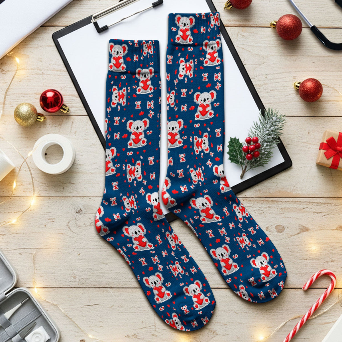 Valentine Koala Heart Nurse Socks