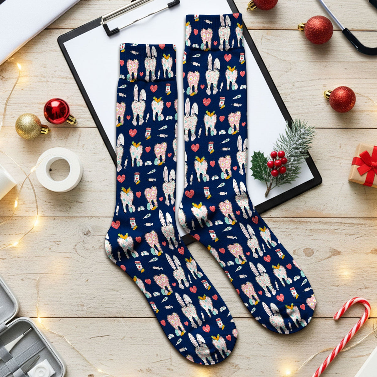 Easter Bunny Dentist Nurse Socks
