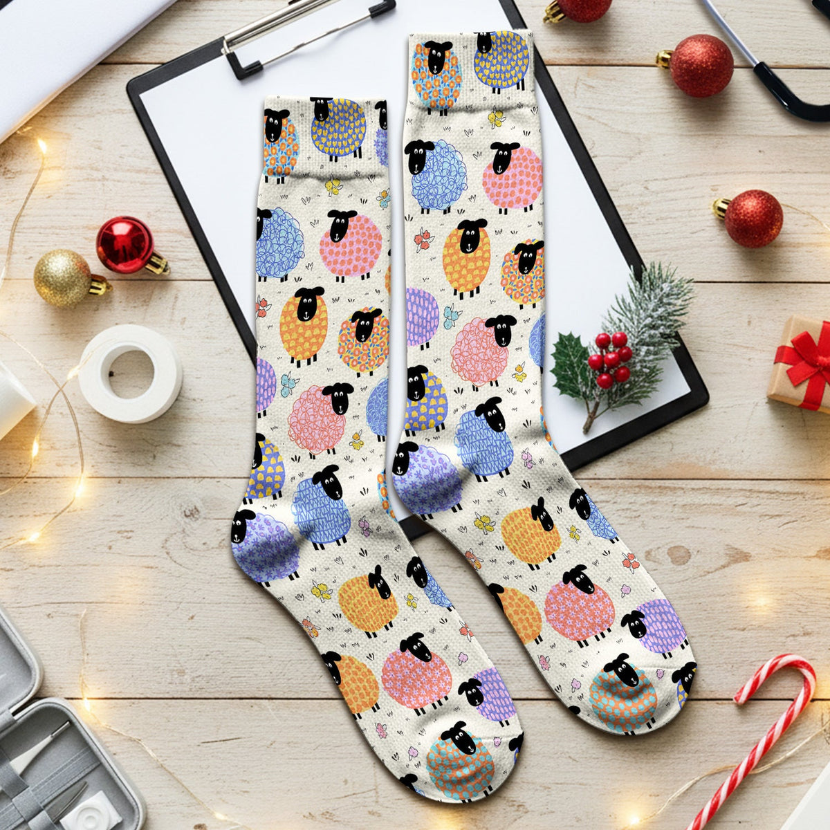 Colorful Sheep Nurse Socks