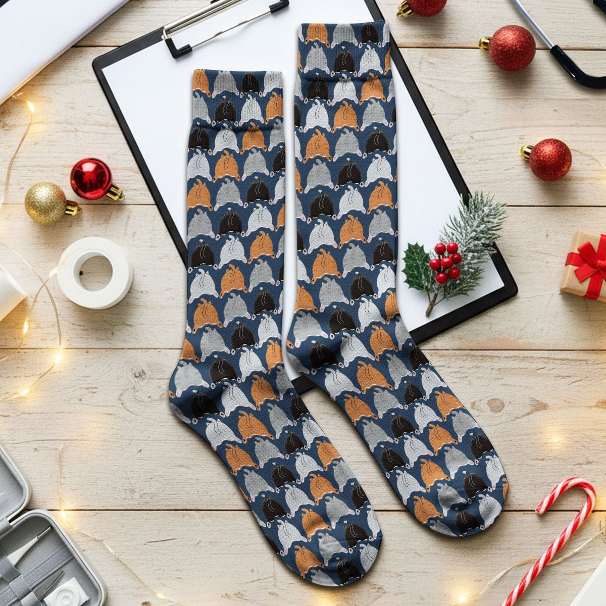 Multicolor Cat Nurse Socks
