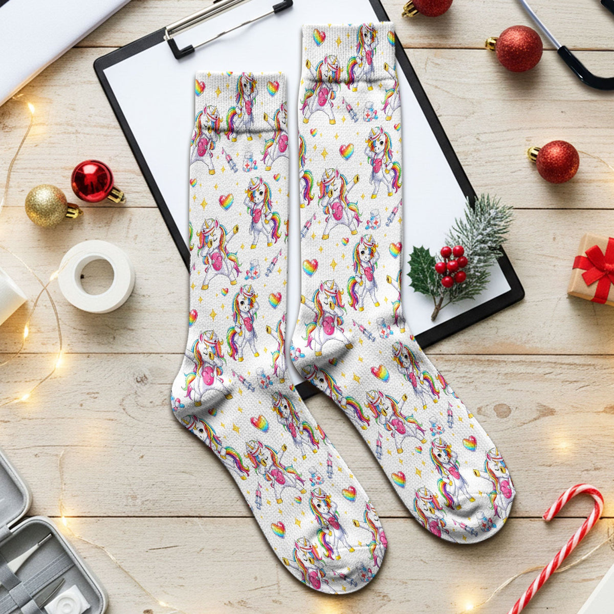 Nurse Unicorn Rainbow Socks
