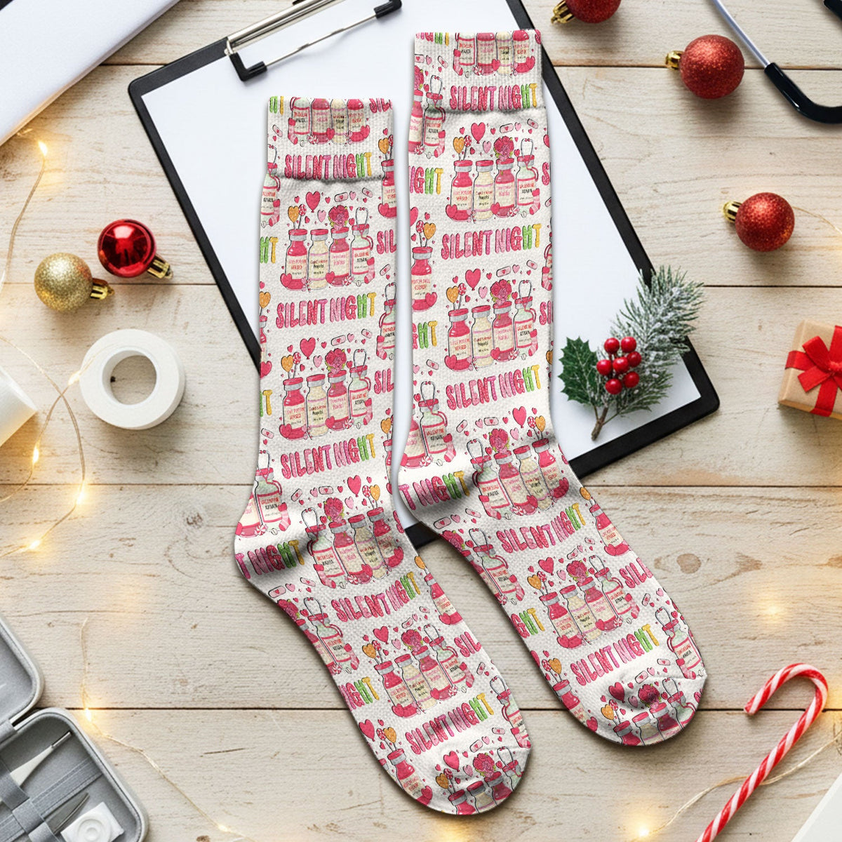 Valentine Silent Night Love Nurse Socks