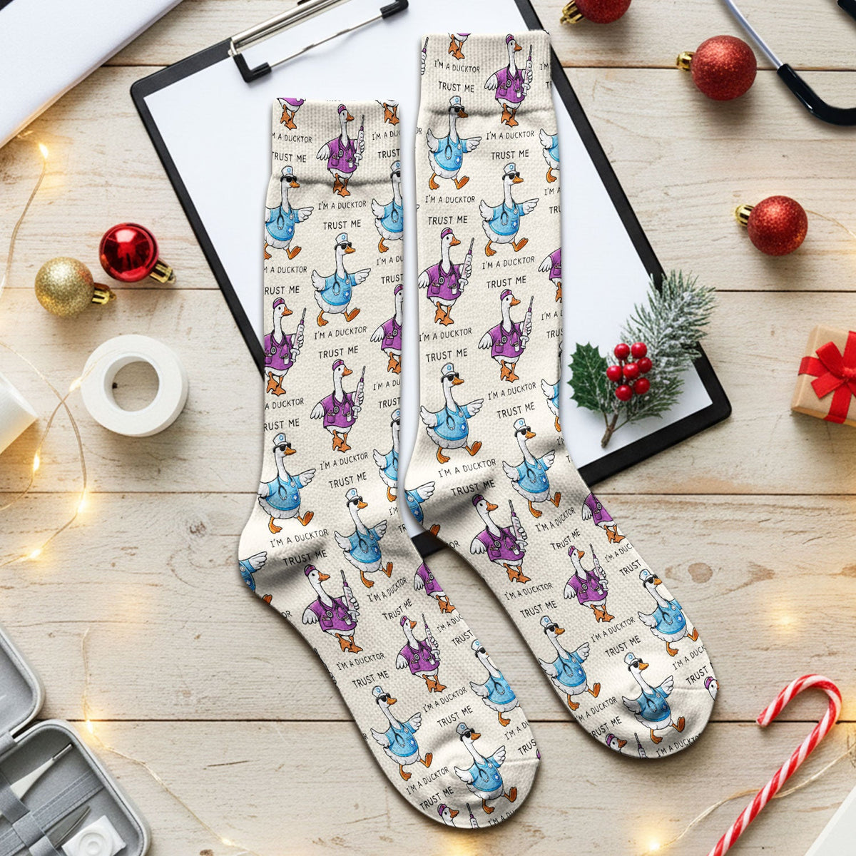 Duck Cartoon Nurse Socks