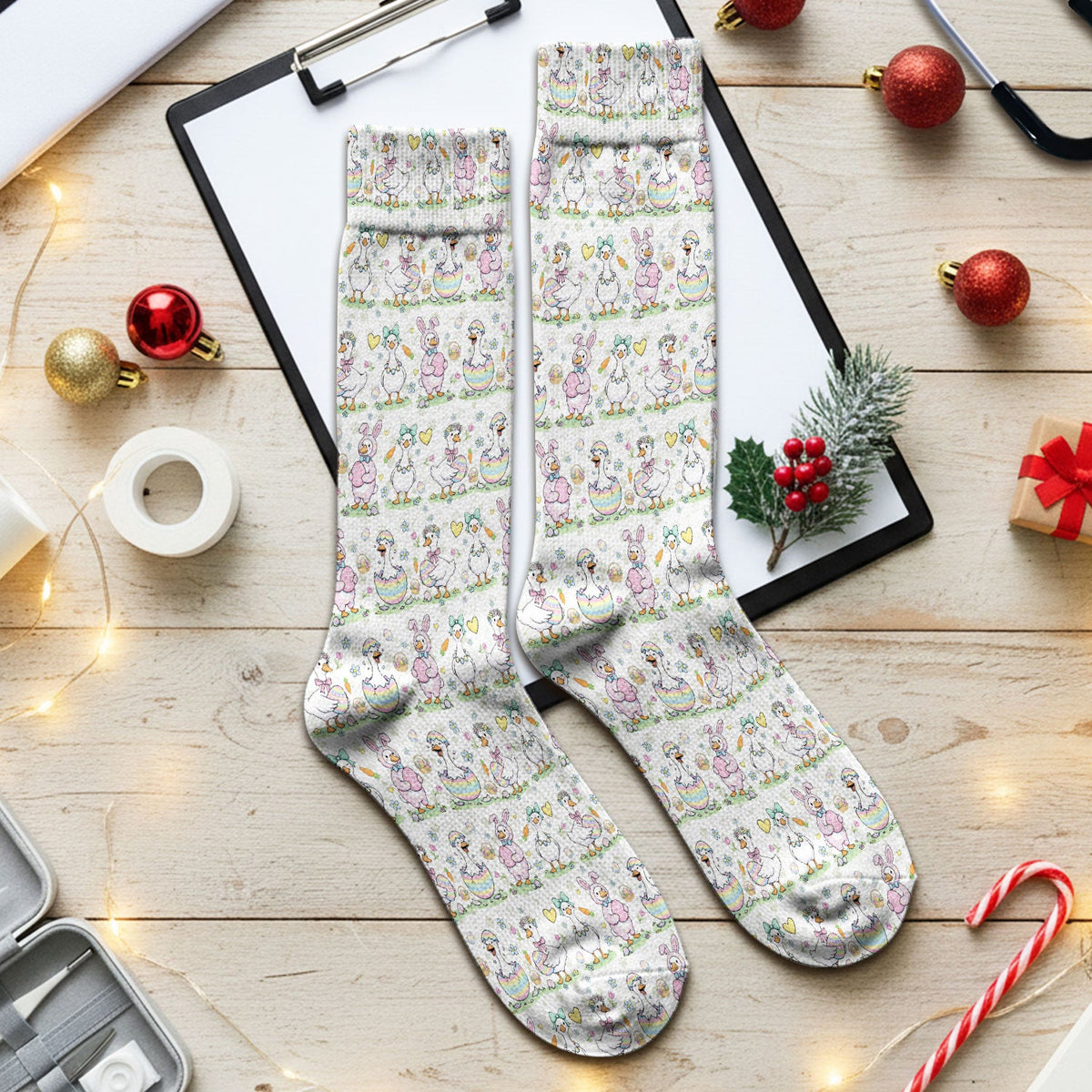 Goose Bunny Egg Nurse Socks - Easter Gift