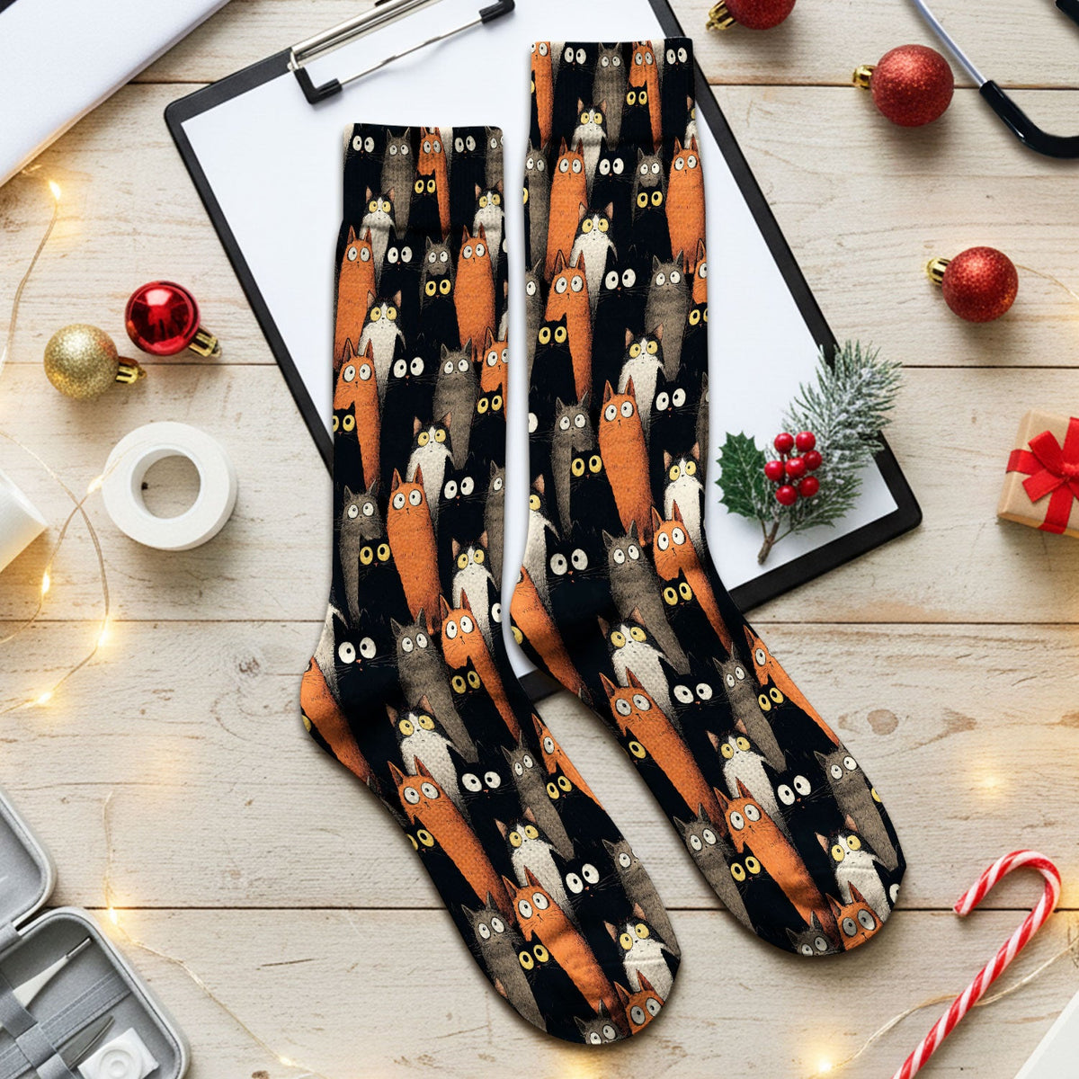 Black Cat Lover Nurse Socks