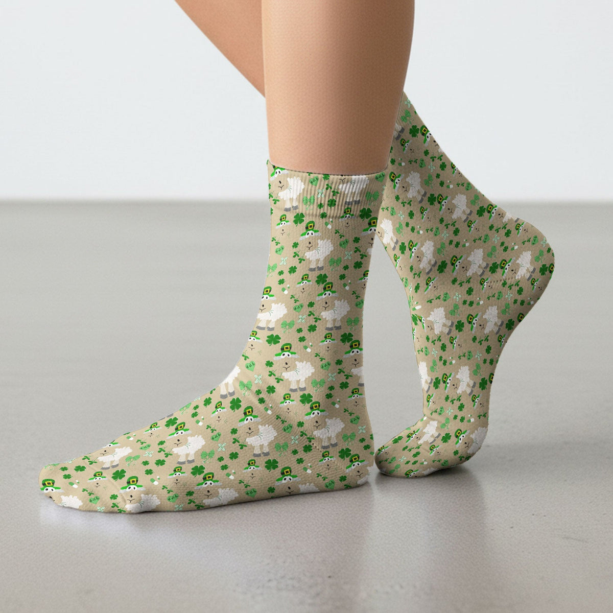 Sheep Shamrock Nurse Socks - St Patricks Day Gift