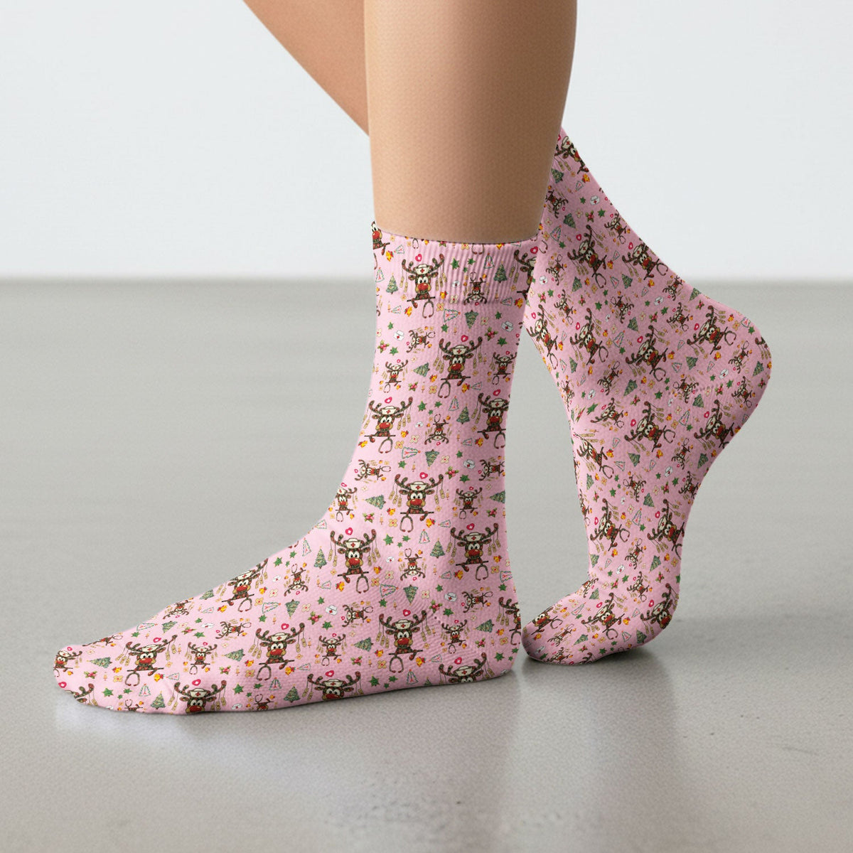 Funny Reindeer Nurse Socks