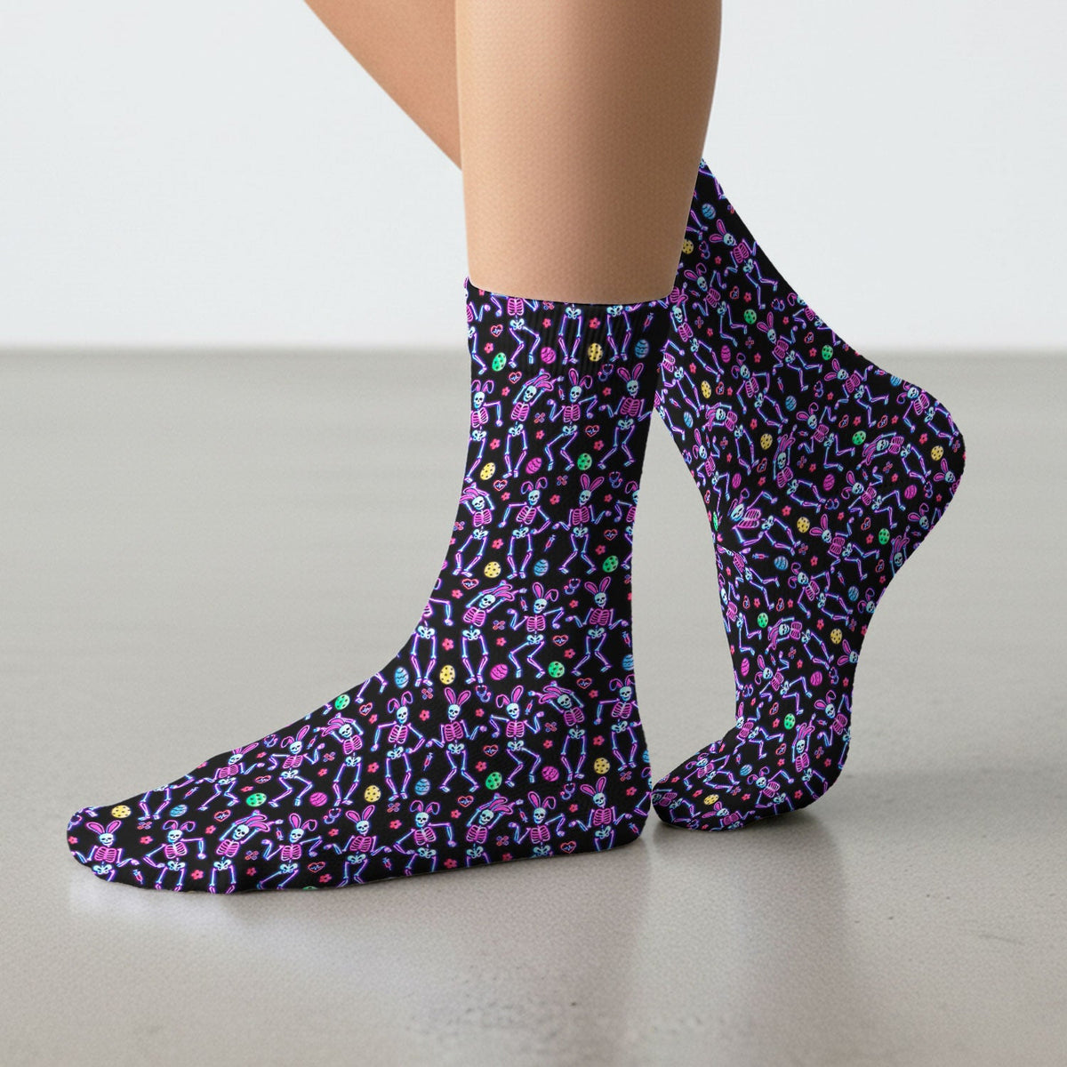 Neon Skeleton Nurse Socks - Easter Gift