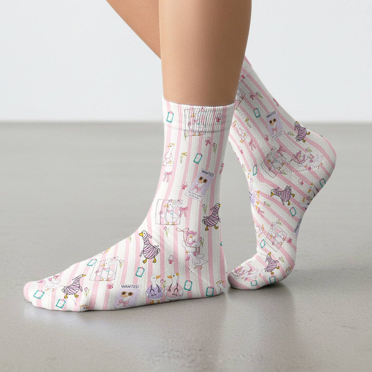 Duck Stripe Nurse Socks