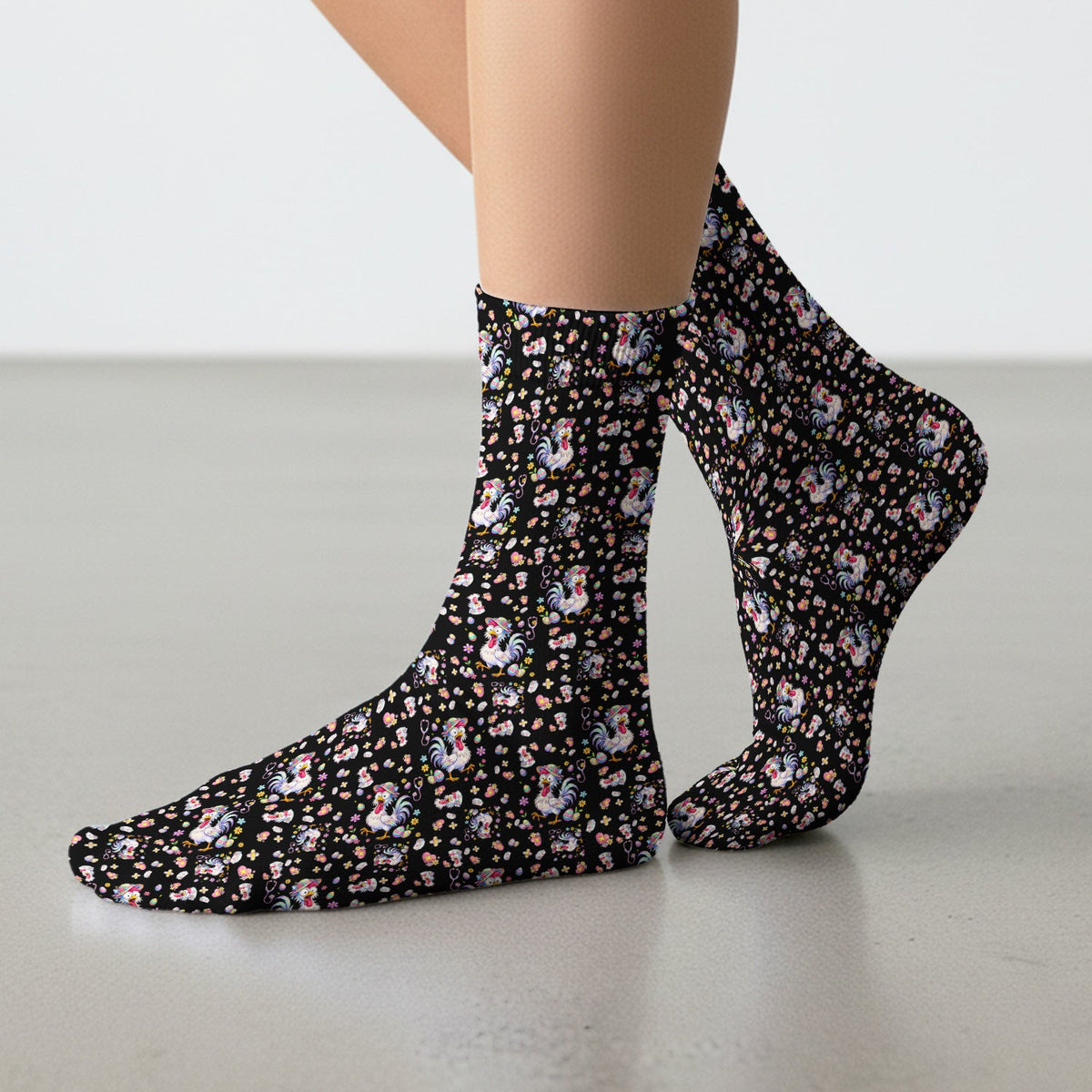 Easter Chicken Nurse Socks