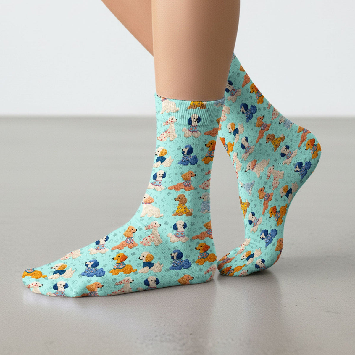 Colorful Poodle Nurse Socks