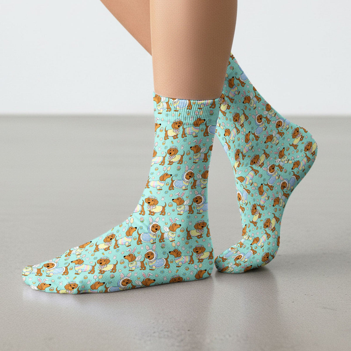 Dachshund Bunny Nurse Socks - Easter Gift
