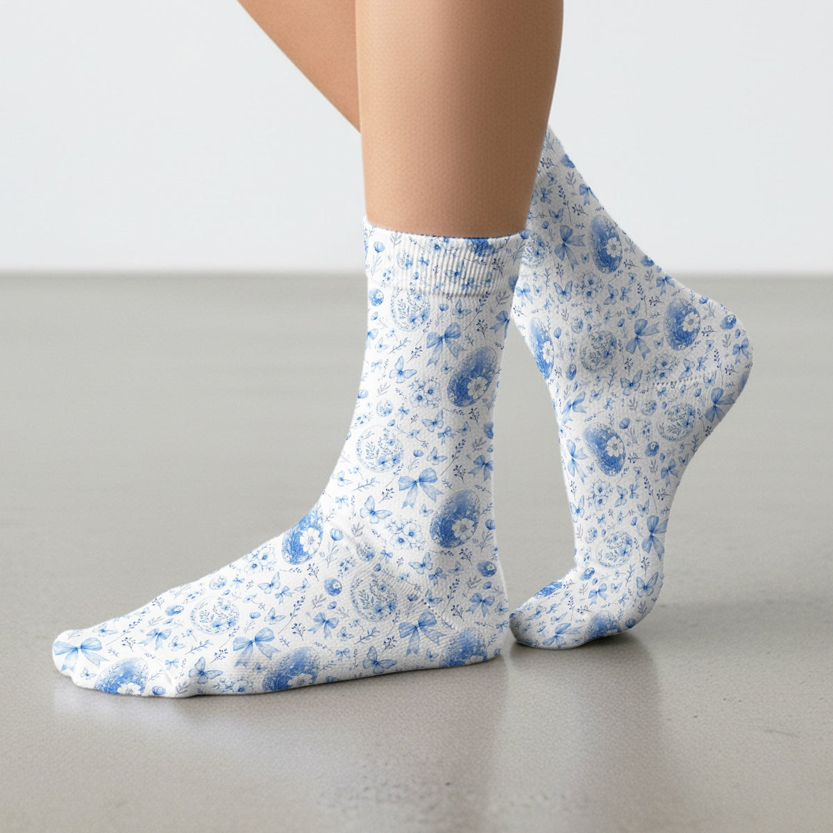 Butterfly Floral Bow Vintage Nurse Socks