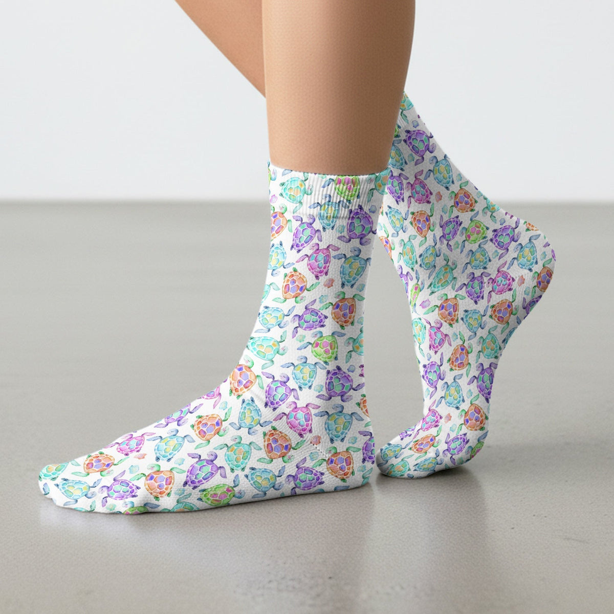 Colorful Sea Turtle Shell Nurse Socks