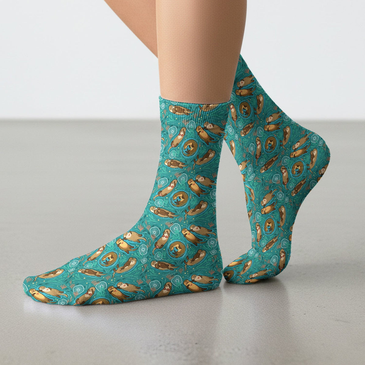 Sea Otter Floating Ocean Nurse Socks