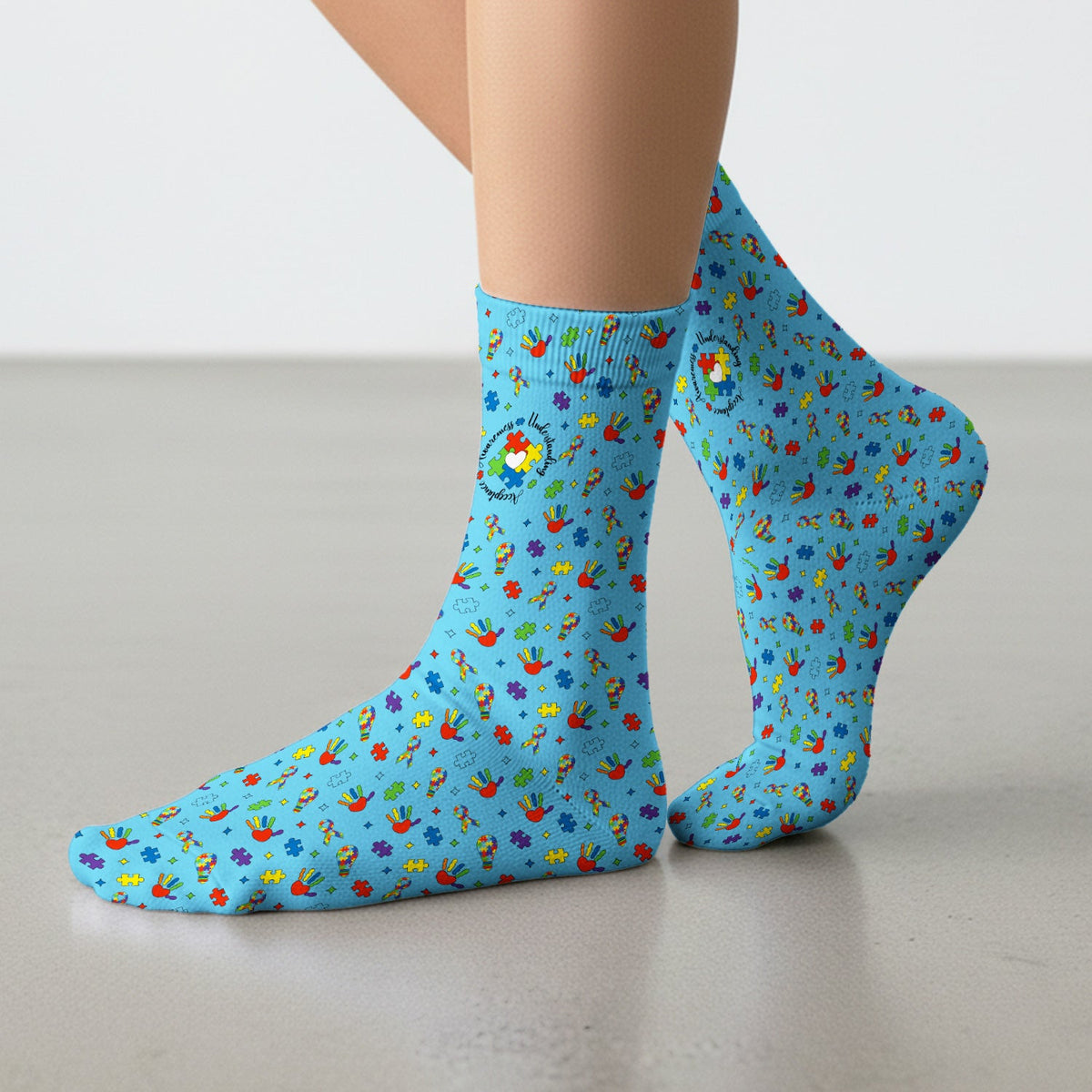 Autism Awareness Colorful Puzzle Nurse Socks